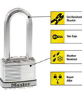 Built Tough Heavy Duty Outdoor Padlock With Key, 2 Pack Keyed Alike, Dual Armor Construction for weatherproof security.
