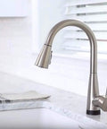 Pulldown Faucet Hose Replacement Kit Model 150259 Compatible With Moen, installed in modern kitchen setting.