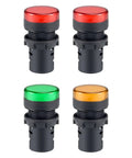 4 Pack Tri Color LED Indicator Lights 24V AC DC 22mm Panel Mount Kit with Red Green Yellow LEDs for Electrical Control Panels