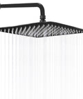12 Inch Rain Shower Head With 15 Inch Extension Arm Matte Black Stainless Steel Large Square Rainfall For Full Body Coverage Easy 5 Minute Install Spa Like Waterfall Experience At Home