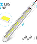 Super Bright 12V LED Interior Light Bar Kit 4 Pack For Trailers RVs Vans Trucks Boats And Campers with mounting hardware