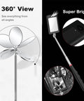 Two Pack Telescopic Inspection Mirror With LED Light, 360 Degree Rotating Round And Square Mirrors, Portable Tool