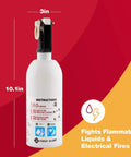 Kitchen Fire Extinguisher 5 B:C UL Rated, Compact White With Mounting Bracket, Tough Metal Head, 1 Pack, Sodium Bicarbonate Agent