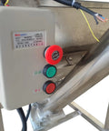 Control panel of stainless steel screw conveyor with vibrating hopper, 4.5 inch inclined auger feeder for powder feeding.