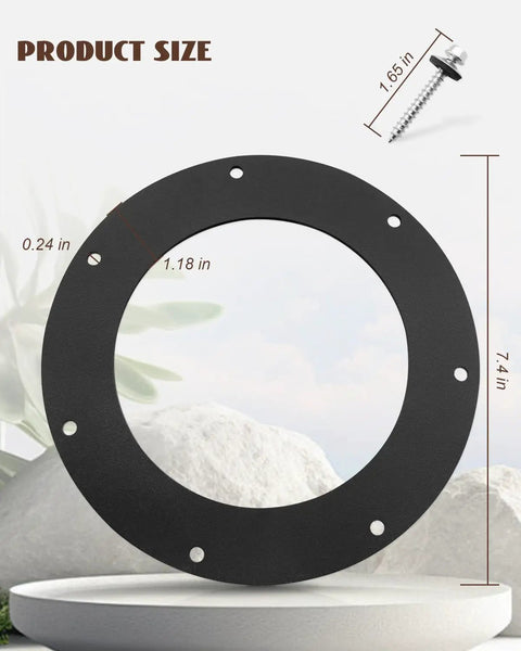 Gas Tank Lock Ring Sealer Kit For GM Chrysler Ford Dodge Trucks, black metal lock ring with screws, dimensions shown