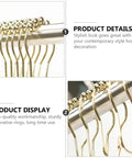 Gold Stainless Steel Shower Curtain Rings 24 Pack With Five Bead Gourd Design Smooth Glide Hooks for bathroom curtain accessories