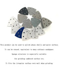 Grab 20 Pcs Of These 90mm Triangle Sanding Discs With Six Holes For Peak Dust Venting And Hook Loop Swap Ease Across 300 To 3000 Grit Grades For Super Smooth Finishes On Any Surface You Hit - assorted triangle discs with six holes for dust extraction.