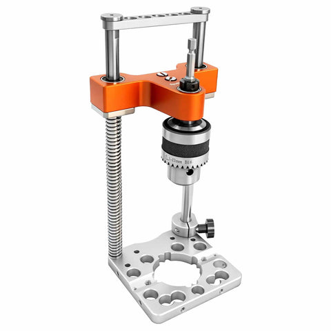 Auto Line Portable Drill Guide For Straight Holes Half Inch Keyed Chuck Hand Drill Press Adapter Depth Up To One Hundred Sixty Millimeters.