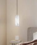 2 Pack Crystal Kitchen Island Pendant Lights With Nickel Finish Dope Modern Fixture with metal shade over side table and bed
