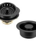 Post Style Kitchen Basket Strainer With Waste Disposal Flange And Stopper In Matte Black Pro Grade Built To Last Large Sink Drain Filter