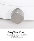 Smooth Non Electric Bidet Toilet Seat Elongated Design With Bamboo Knob close up of EasyTurn knob for manual control.