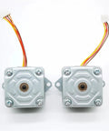 Nema 14 Stepper Motor 35x35mm Frame 1.8 Degree Step 2 Phase 4 Wires 1.2A 0.1N m Torque For CNC Machines And 3D Printers Smooth Precise Motion Beefy Torque For Rock Solid Performance In Tough Jobs. two silver NEMA 14 motors