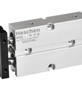 Heavy Duty Pneumatic Air Cylinder TN16 30 TDA16 30 With 16mm Bore And 30mm Stroke Double Rod Double Acting Aluminum Body Magnet Silver Finish 145 PSI Max Industrial Grade Great For Automation And Manufacturing, showing silver cylinder with mounting holes and black end cap.