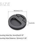 Zinc Alloy Flush Ring Pull Handle 43.5mm 1.71 Inch with screws black versatile flush pull slam latch size diagram