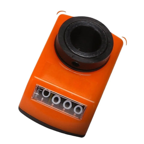 One Piece 14mm Digital Position Indicator Counter With 4-Digit Display For Milling Machines And Lathes Hollow Shaft Mount Direct Install On Main Spindle No Adapters Needed Tracks Feed Rate And Indexing Based On Lead Screw Pitch, orange housing