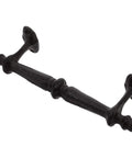 Rustic Cast Iron Outdoor Gate Handle With Knob Pulls For Garden Fence And Cabinet Hardware, Vintage Style Door Pulls shown sideways