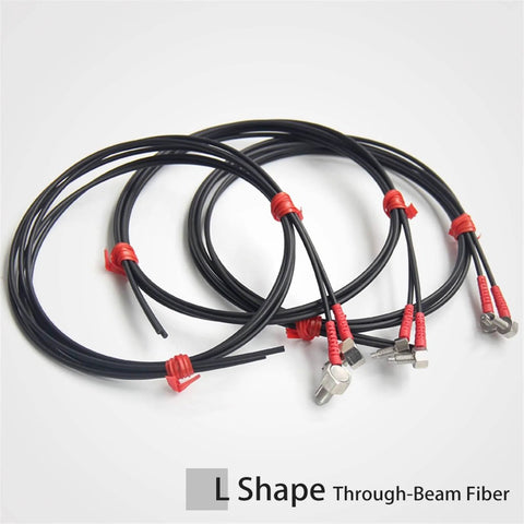 L-shaped thread M3 M4 M6 fiber optic sensor cable, two meter length, pro grade, for industrial automation and precise sensing projects.