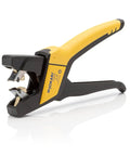 Automatic Wire Stripper For 6 To 16 AWG Cables, Pro Grade Hand Tool, yellow handle, angled view, German Made Quality