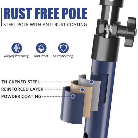 Cross-section of Third Hand Tool Adjustable Steel Support System with anti-rust coating and reinforced layers