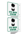 Eye Wash Station Sign 2 Pack 6 By 6 Inches Acrylic Signs With Pre Drilled Holes Including Screws For Office And Business Use UV Resistant Waterproof No Fade