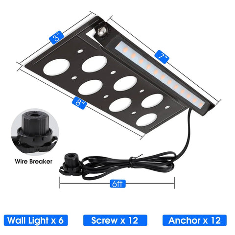 7 Inch Outdoor LED Step Lights For Retaining Walls, Low Voltage 4W Landscape Lighting, includes wire breaker and screws