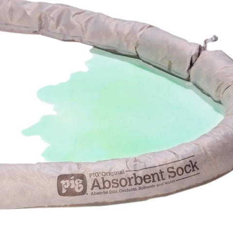 Absorbent Sock For Machine Leaks 3 Inch By 42 Inch Absorbs Up To 64 Oz Per Sock 40 Pack Formable Polypropylene Sock That Hugs Corners And Contains Puddles For Safer Worksites