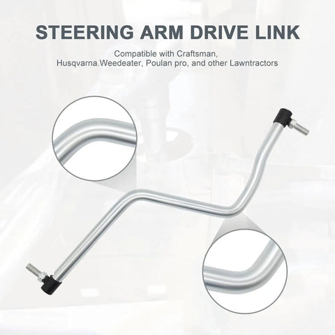 Sixteen And One Quarter Inch Drag Link Replacement For Lawn Mowers Fits 175121 532175121 Beast Heavy Duty Steering Link For Husqvarna Poulan Poulan Pro Sears Craftsman Roper And Weed Eater Compatible With LT2000 LTX1000 silver metal steering arm drive link