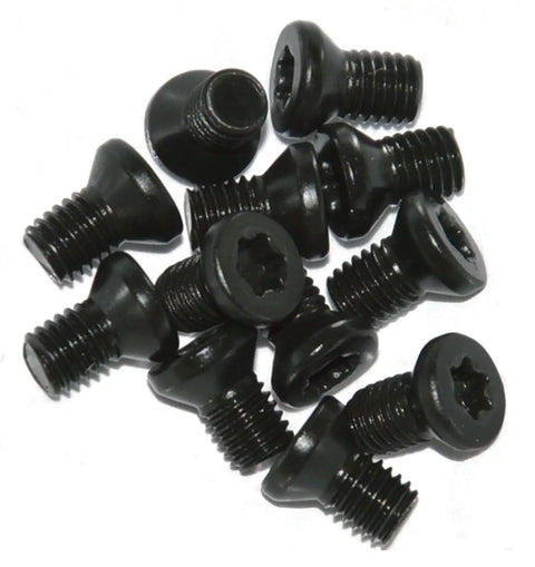 Hardcore Six Forty Eight Thread One Quarter Inch Oval Weaver Rifle Base Screws With T10 Torx Star Drive Black Oxide Coating 12 Piece Kit.
