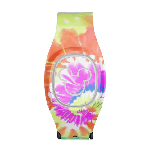 Spiral Tie Dye Skin Decal Vinyl Full Body Wrap Kit For Disney MagicBand Plus, with vivid colors, snug and precise fit display