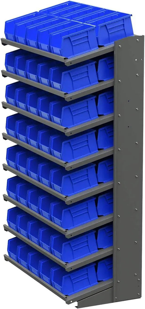 Space Saving Stackable Plastic Storage Bins For Garage And Pantry, 9 X 6 X 5 Inches, Blue, Durable Multi-Purpose Organizer Bins