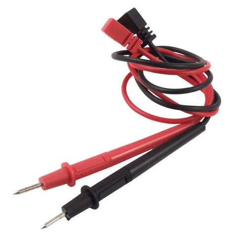 Red and black test probes for 7 Function Digital Multimeter For DIYers And Pros Measures AC DC Voltage, Resistance, Current, Transistors.