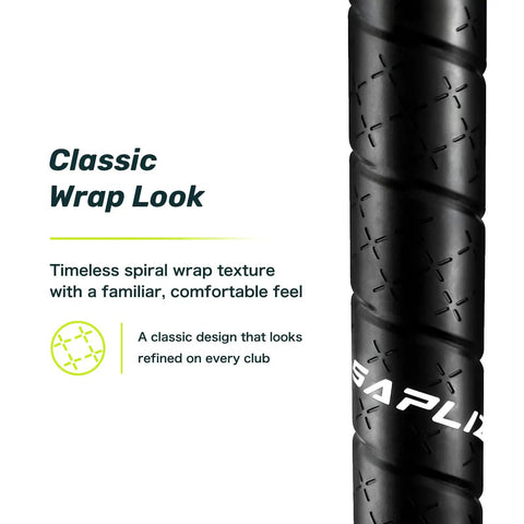 Spiral Wrap Golf Grips 13 Pack A50 Wrap Series Midsize High-Tack Rubber Grips, showing classic wrap texture detail