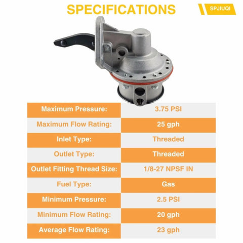 Beefy Mechanical Fuel Pump For Jeep CJ5 CJ5A CJ6 CJ6A Dispatcher Jeepster Commando Willys DJ3 DJ5 DJ6 Two Point Two Liter Inline Four