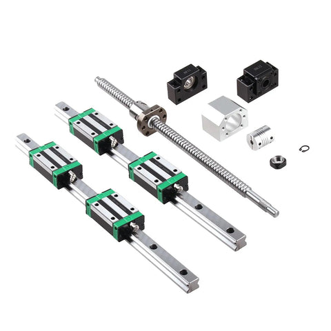 Four Block Linear Rail Kit With SFU1605 Ballscrew 400mm 700mm 1000mm Includes BKBF12 End Support Nut Housing And Coupling For Smooth CNC Motion And Pro Grade Milling Projects.