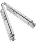 Two Pack Bottom Mounted Concealed Drawer Slides For Smooth Quiet Opening And Dope Durability, Heavy Duty Rails Hidden Under Drawer For A Sleek Look, Easy Install And Professional Quality Hardware. silver steel drawer slides set