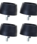 Four 8mm Thread Shock Absorbing Feet For Compressors And Oil Free Machines Nonslip Rubber Pad With Mounting Hardware
