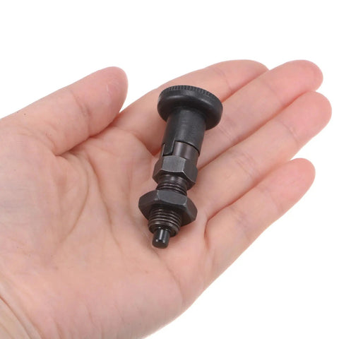 Handy Three Pack Of Rock Solid Carbon Steel Push Fit Ball Nose Spring Plungers M10x1 Thread With 5mm Pin Self Locking Retractable Design For Tough Industrial Workshop Jobs in hand