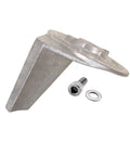 Beefy Zinc Alloy Trim Tab Anode For Mercury Mariner Force Outboard Motors 25HP 30HP 35HP 40HP 45HP 50HP 2 4 Stroke 3.5 Inch Replacement Part 822157T2 822157C2 showing side view