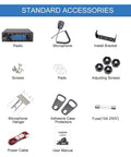 Standard accessories for Heavy Duty 80W Ham Radio For Truckers And Road Warriors, including microphone, power cable, and more.