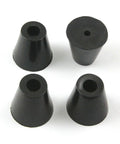 Sturdy 16 Piece Rubber Chair Leg Protectors Glide Pads, black cone-shaped furniture glides for smooth rolling.