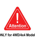 Warning sign "Attention: ONLY for 4WD/4x4 Models" for Beefed Up Front Wheel Bearing And Hub Assembly With ABS For 2015 2016 2017 Ford F150 6 Lug 4WD 4x4 Heavy Duty Low Runout OE Direct Replacement Premium Quality Fit For Long Lasting Performance