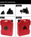 Bracket assembly steps for rugged spare tire mount water storage tank portable for all vehicles 1 gal rugged PE plastic.