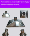 Heavy Duty Stainless Steel Fume Extraction Hood For Welding Cutting Dust Capture Industrial Air Filtration System Built Tough Smooth Airflow Design, various shapes displayed.
