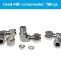 8mm OD Stainless Steel Tube Compression Fittings Sleeve Set Pro Grade 304 Stainless with elbow joints and ferrules