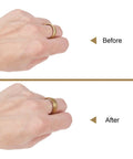 Invisible Ring Size Adjusters Pack, 48 Pcs Soft TPU Fits Loose Wide Rings, 6 Sizes installed on hand before and after