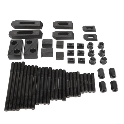 Heavy Duty T Slot Clamp Kit for Milling Machines and Lathes, Built Tough Jigs, with M10 Bolts and Heat Treated Parts