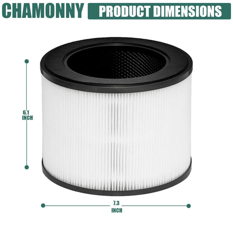 True HEPA Replacement Filter For MA 22 Air Purifier Two Pack, Compatible With MA Series, cylindrical dimensions shown