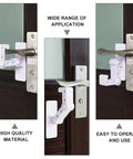 White Plastic Cabinet And Cupboard Door Lock With Reliable Latch on door handle for kid-proof safety