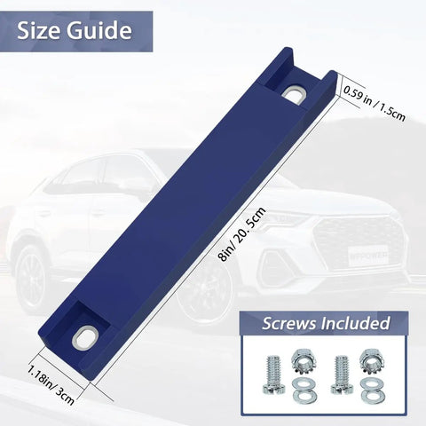 Magnetic License Plate Holder 2 Pack With Rubber Coated Protection No Drill For Cars size guide with screws shown.