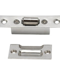 Stainless Steel Cabinet Roller Catch With Spring Ball Latch Stopper Prevents Wall Damage, No Fuss Install On Hinge, Silver Finish